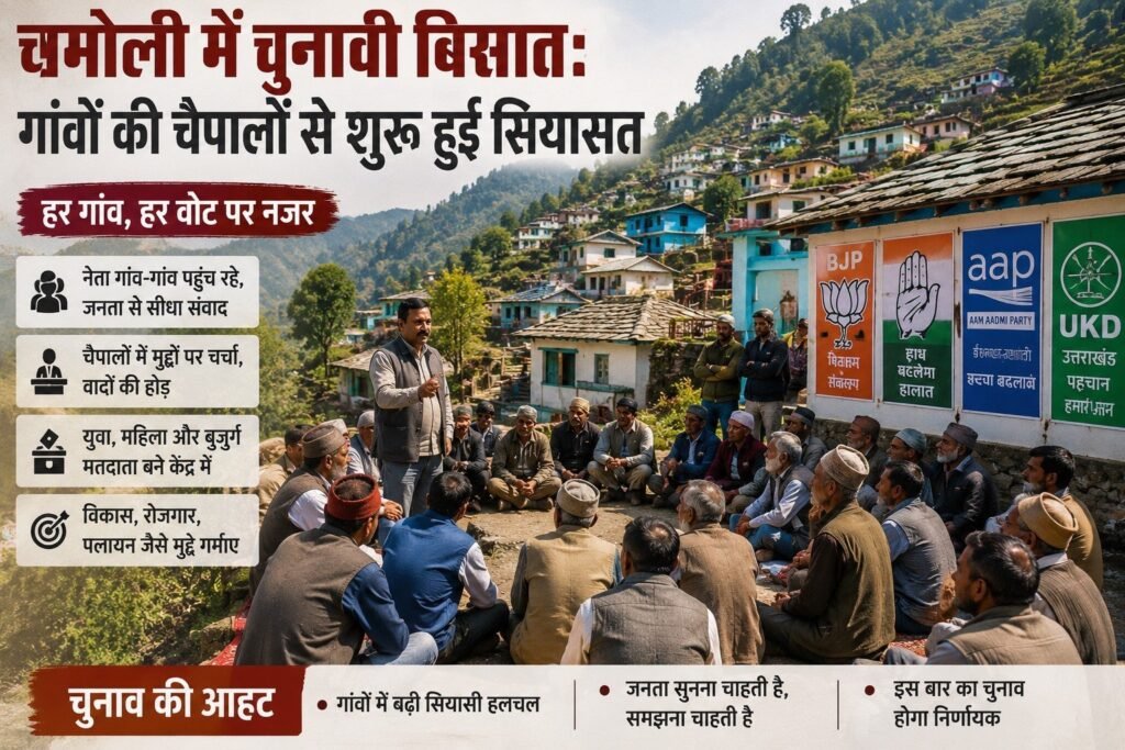 चमोली में चुनावी बिसात, गांवों की चौपालों से शुरू हुई सियासत